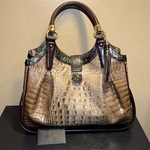 Brahmin Elisa Riviera kingfisher satchel tote